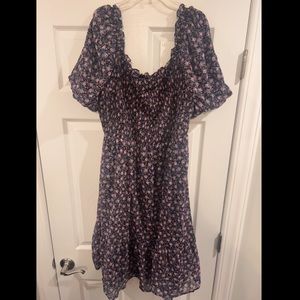 Lauren Conrad plus size 1x navy floral dress